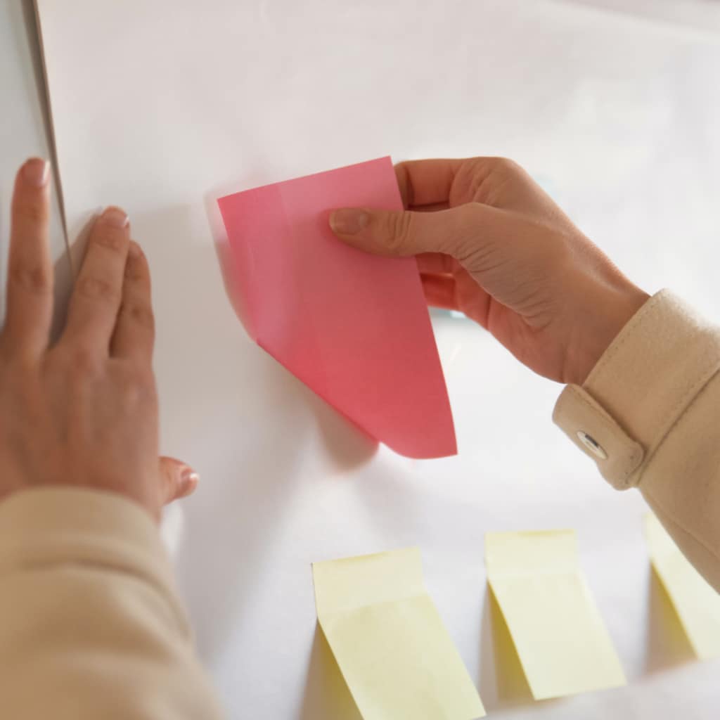 Post-it-lappu fläppitaululle • O'Ou Consulting